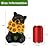 Solar Garden Lights Outdoor Statues Black Bear with Sunflowers, LED Lighted Garden Decor Waterproof Figurines for Patio Porch Balcony Yard Lawn Lantern, Unique Garden Statues for Housewarming Gifts