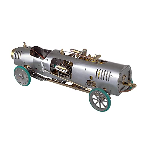 LAKA RC Dampffahrzeug Modell 1:10 Vollmetall Mini V4 Dampfmaschine Heckantrieb Müllfahrzeug mit Getriebe und Boiler für… – Bild 3