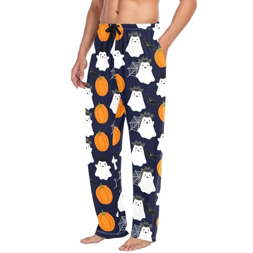 Spirits Wearing Cowboy Hats Men's Cotton Pajama Pants with Pockets and Drawstring Comfortable and Stylish,S4