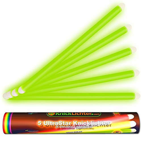 5 Knicklichter | 400 x 20 mm | GRÜN | Ultra Star | Gigantisch groß | in wiederverschließbare Rolle