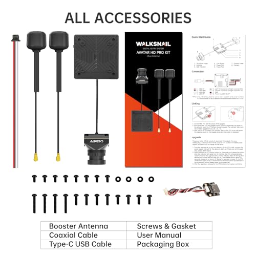 CADDXFPV Walksnail Avatar Pro Kit &ndash; Air Unit Pro for FPV Drone with Excellent Night Vision, Gyroflow Support, Digital Transmission System,Dual Antennas, 22ms Low Latency, 4km Max Range, 160&deg; FOV, 1080P/60fps H.265 Video Recording, 1/1.8-inch Starvis II