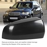 Cryfokt Unpainted Black Side Mirror Cap Cover Sturdy Wing Mirror Cover Cap for X5 E70 2007-2013, Weather Resistant ABS Rearview for X6 E71 E72, Simple Install (Right 51167180726) - Image 5