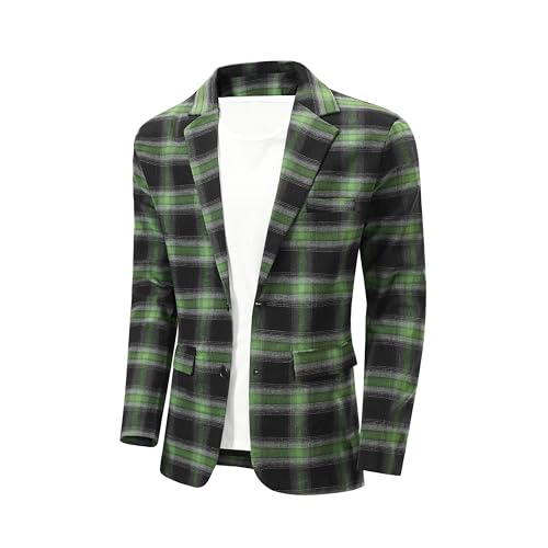 NOVOCCT Men's Plaid Slim Fit Blazer Jacket