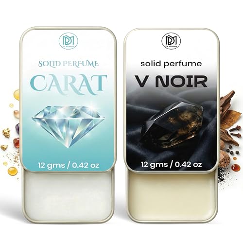 Image of Dr.Mashur Solid Perfume |V Noir&Carat Alcohol Free Wax Perfume Balm, Long Lasting | Pocket Tin 12g, Pack Of 2| Non Greasy Smooth Glide, Travel Friendly Men And Women