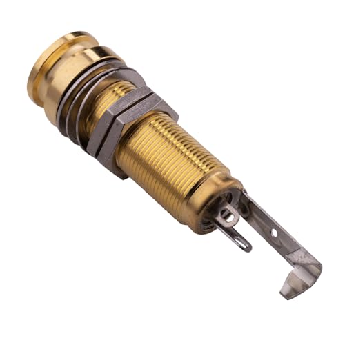 Jack guitare laiton résout faux contacts prise 6,35 mm cylindrique dorée basse