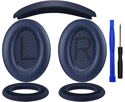 SOULWIT Ear Pads Cushions + Headband + Silicone Earpads Cover Protector, Replacement Kit for Bose QuietComfort 35 QC35