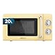 Cecotec Mechanische Mikrowelle Proclean 3010 Retro Yellow, 20L, 700W, 6 Stufen, Einstellen der Zeit 30 Min Timer, Auftaumodus, Vintage Design Gelb, Edelstahl-Finish, Innenbeleuchtung, Retro-Design