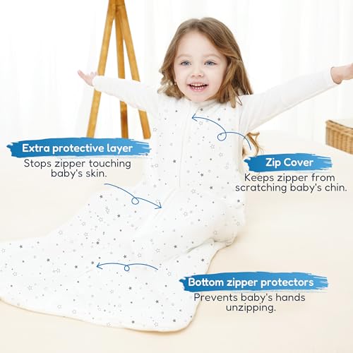 Image of TotAha Toddler Sleep Sack, 1.0 TOG, 2T-3T-4T, Grey Star