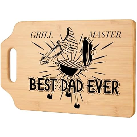 Gifts for Dad from Daughter Son, Unique Engraved Cutting Board Dad Birthday Gifts, Best Dad Ever Gifts for Christmas Father's Day Valentine's Day, BBQ Gifts for Dad Cover