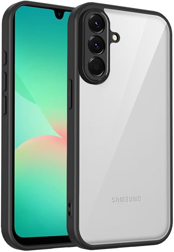 Image of Kapa Hawkeye Clear Slim Tough Back Cover for Samsung Galaxy A57 5G | Camera Lens Protector Anti Yellow Shockproof Clear Hybrid Case Cover (Black Sides)