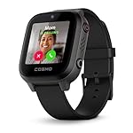 JrTrack 4 Kids Smart Watch by Cosmo | Phone Watch & GPS Tracker | Enhanced Parental Controls | Call, Text, Activity, School Lock | Spotify Music | SIM Card Included | SOS & Safety Alerts | (Black)