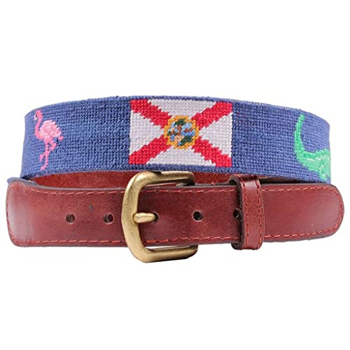 Florida Life Needlepoint Belt in Classic Navy by Smathers & Branson