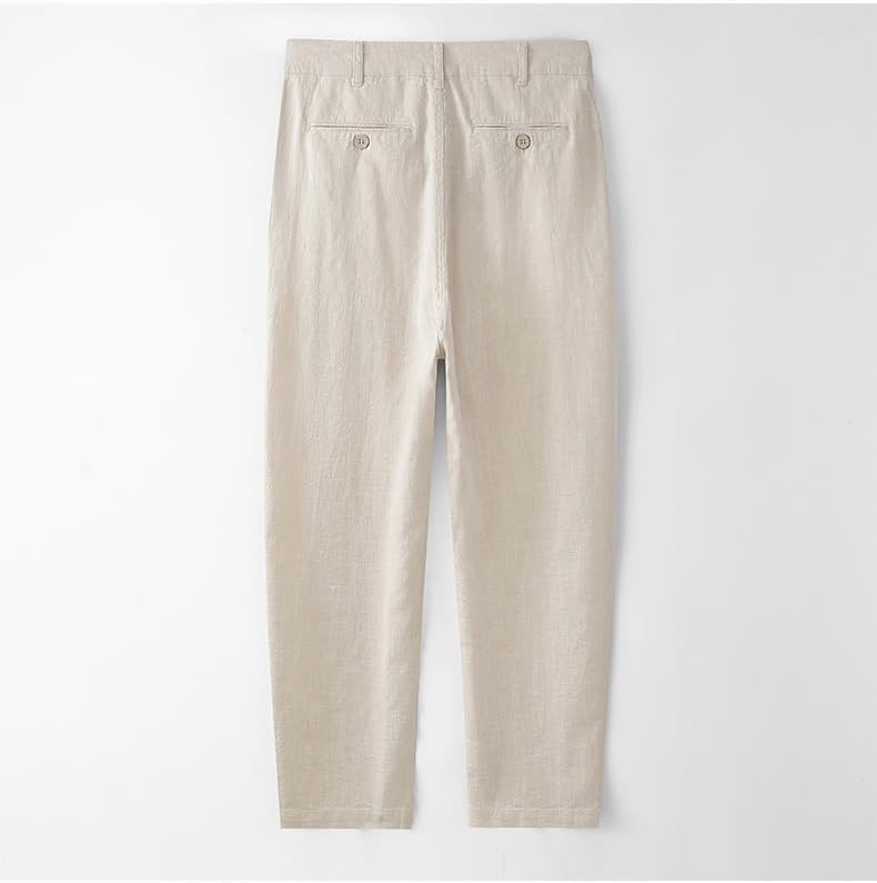 麻パンツ メンズパンツ ラミー 綿麻 イージーズボン 涼感 ロングズボン 夏服 薄手 無地 通気 前開き テーパードズボン チノパン