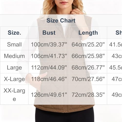 Gouuuia Women's Quilted Vest Full Zip Stand Collar Sleeveless Puffer Vests - image 4