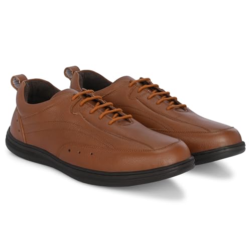 Image of Blue Leather by Centrino Genuine Leather Men's Formal Shoes | Cushioned Insole | Stylish Lace-Up | Durable & Leather Crafted | Uniform Dress Shoes | Perfect for Office Wear & Formal Dress (3986)