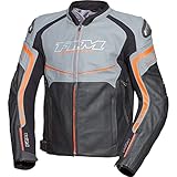  FLM Chaqueta de Moto con Protectores Chaqueta de Moto Laguna Seca Lederkombijacke Schwarz/Orange 56, Caballeros, Sportler, Todo el año, Naranja