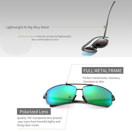 Image of SUNGAIT UV protection Ultra Lightweight Rectangular Polarized Sunglasses