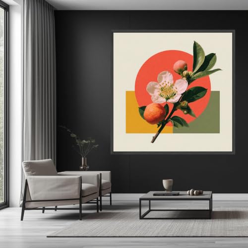 Impression botanique Fleur d'oranger 65x65cm, idée cadeau déco idéale - 3