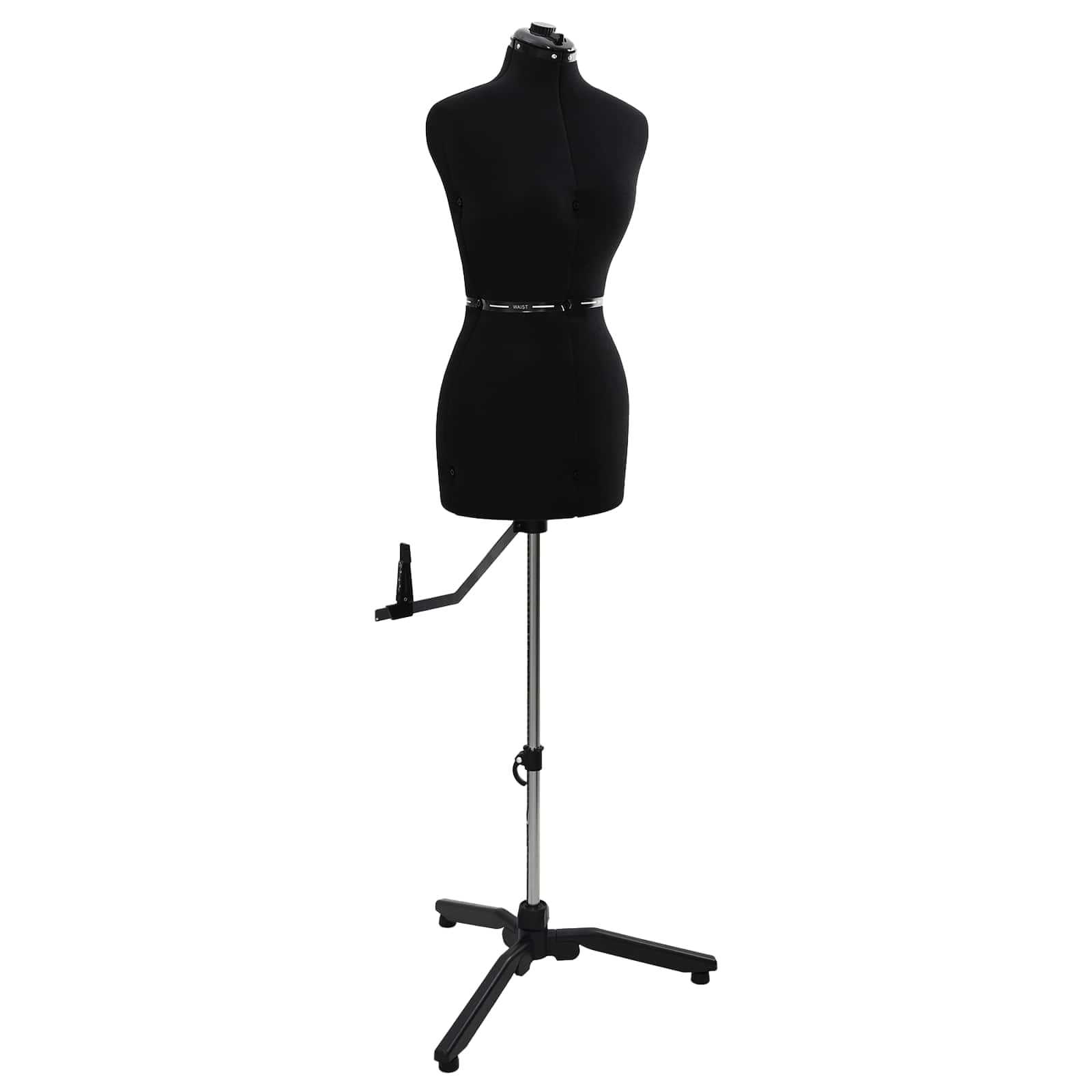 Manekin krawiecki damski, regulowany z aksamitnym obiciem, regulacja wysokości 95-160 cm, tors do krawiectwa i modnego wzornictwa, czarny rozmiar S