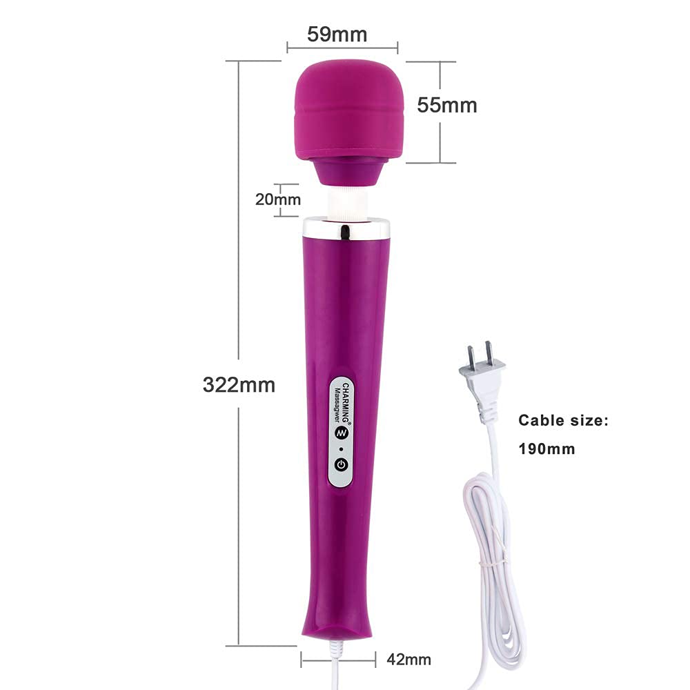 CHARMING Wired Powerful Handheld Massager with Strong 10 Vibrations Back Massage, Personal Therapy Massager for Sports Recovery, Muscle Aches, Full Body Pain ()