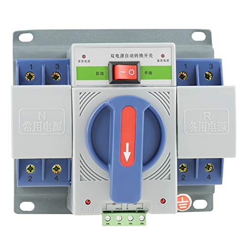 YOPOTIKA Fuente de Alimentación Segura Del Controlador de Cambio Del Generador Del Interruptor de Transferencia Automática de 2P Dual Power Cover