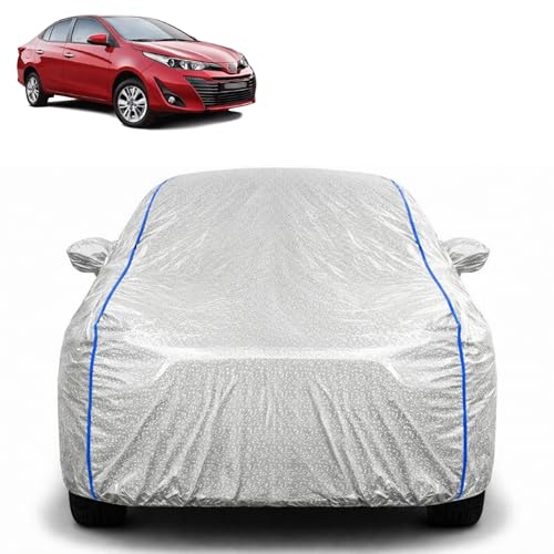 Image of Waterproof Car Cover for Toyota Yaris | All Weather Protection | UV Resistant & Dustproof | Soft Cotton Lining to Prevent Scratches | Triple Stitched with Mirror Pockets & Elastic Hem