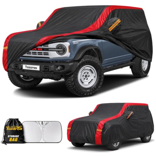 SUV Car Cover Custom Fit Bronco Sport/Bronco 4Dr(2020-2026),100% Waterproof All-Weather Car Covers, Outdoor Full Exterior Cover with Winter,Sun, Rain,and UV Protection with Cotton Line.
