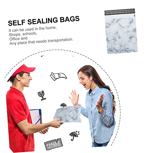 TOGEVAL 50 unidades de bolsas de mármore boutique de correspondência autopadrão selo logístico entre