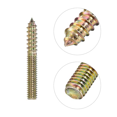 Image of uxcell 5 /16-18x2-1 /4 Hanger Bolts, 8pcs Double Ended Screws Wood Dowel Screws for Furniture