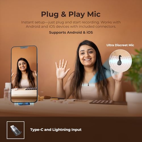 Image of Digitek DWM 119 2-in-1 Wireless Microphone, Mic with 30m Range, 6Hr Battery, Noise Cancellation & Power Indicator, for iPhone & Android Smartphones, Ideal for Vlogging Live Streaming & Interviews