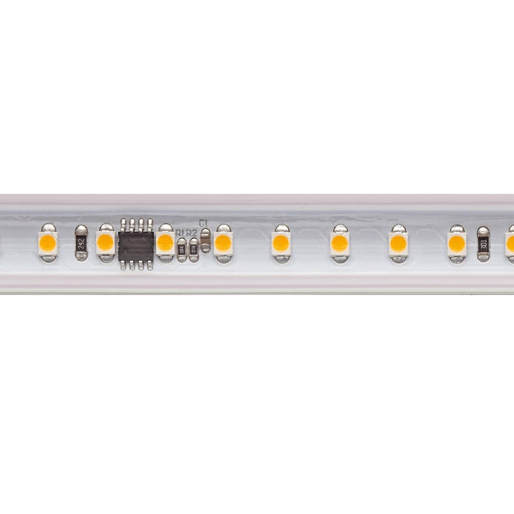 Tira LED de alto voltaje, 8 W/m, 2700 K, 10 m, 120 LED/m, IP65, 230 V, 560 lm/m, Ra90