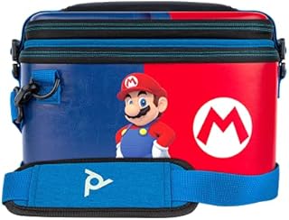 PDP Gaming Officially Licensed Switch Pull-N-Go Travel Case - Mario - Semi-Hardshell Protection - Protective PU Leather - Holds 14 Games and Controller - Works with Switch OLED and Lite