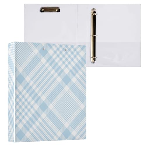Classeur 3 anneaux bleu pastel 3,8 cm avec porte-bloc intégré