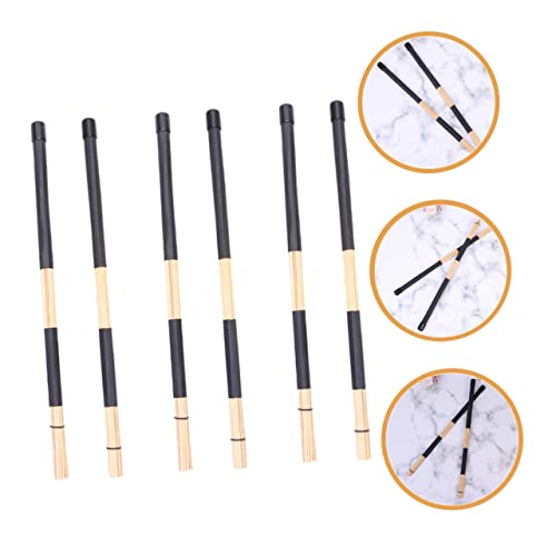 3 pares de baquetas de bambú para percusión miniatura 3
