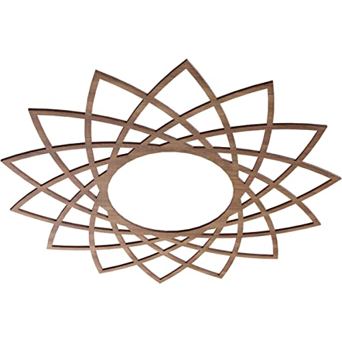 Image of Ekena Millwork 30 inchOD x 11 1 /2 inchID x 1 /4 inchT Eleanor Wood Fretwork Pierced Ceiling Medallion, Walnut