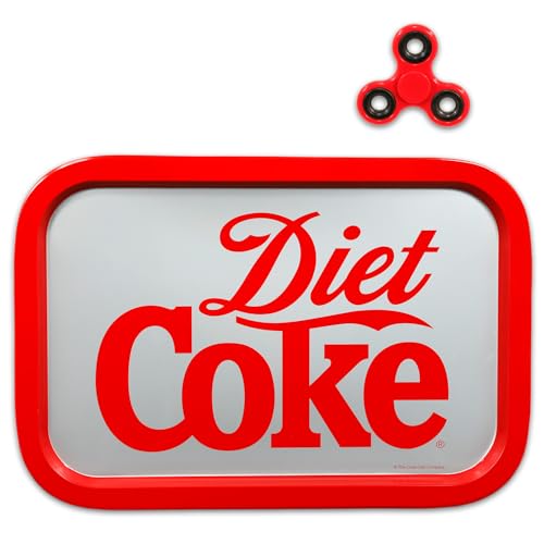 Diet Coke Drink Serving Tray Set - Bundle of a 13.5x9.25 Food Platter for Parties, Family Gatherings, Birthdays, More Home Decor Plus Fidget Spinner