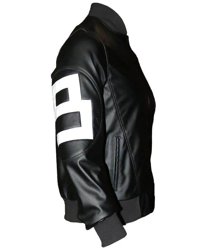 8 Ball Pool Bomber Jacket- Faux Leather Seinfeld David Puddy Eight ball Lettermen Jacket - 90's Leather Bomber Jacket3