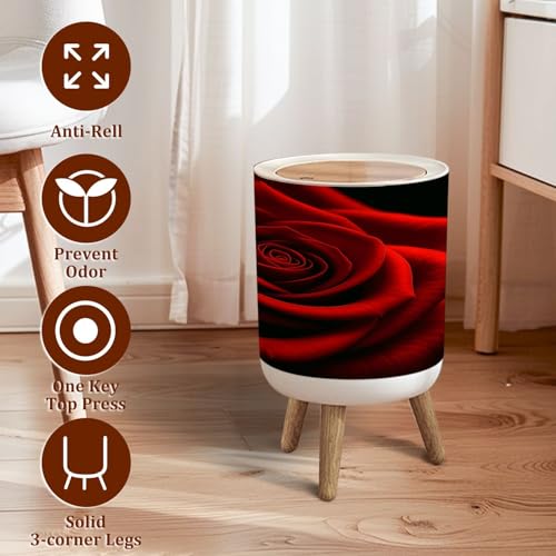 Caneca de basura pequeña con tapa y diseño floral miniatura 2