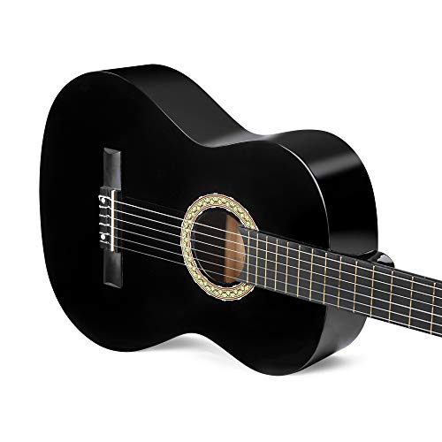 Winzz Guitare Classique Adulte Débutant avec 7 Accessoires – Pack Guitare 4/4 Cordes en Nylon – Noir Brillant 39 Pouces - Les Beatles, Paul McCartney, John Lennon, RIngo Starr, George Harrison Winzz Guitare Classique Adulte Débutant avec 7 Accessoires – Pack Guitare 4/4 Cordes en Nylon - Noir Brillant 39 Pouces – Image 7