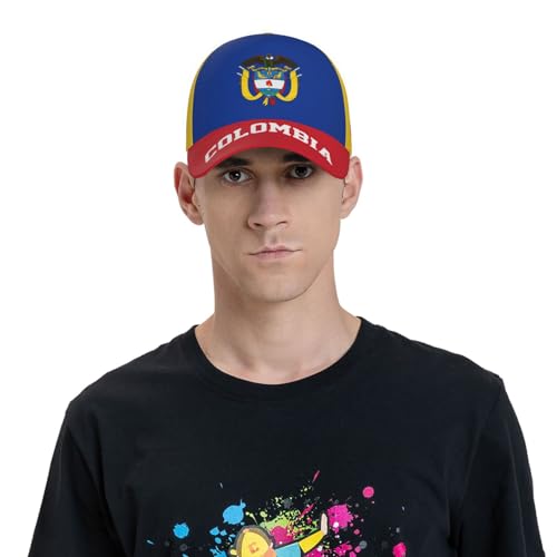 Image of Colombia Flag Colombian 3D Print Baseball Caps Unisex Hat Patriotic Cap Multicoloured