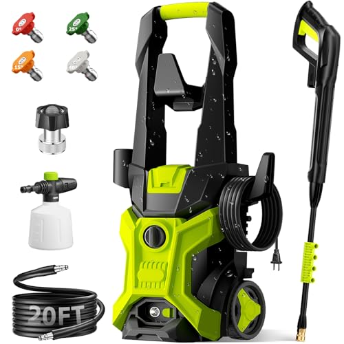 Pressure Washer, Portable Power Washer, 2026 Upgraded 4 Quick Connect Nozzles – High Pressure Cleaning Machine for Car, Driveway, Patio, Fence & Home Cleaning and More