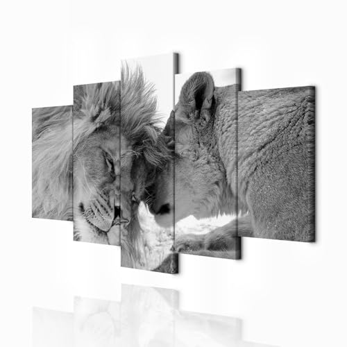 Tableau Lion Afrique grand format pour sublimer la décoration murale moderne d'un bureau élégant