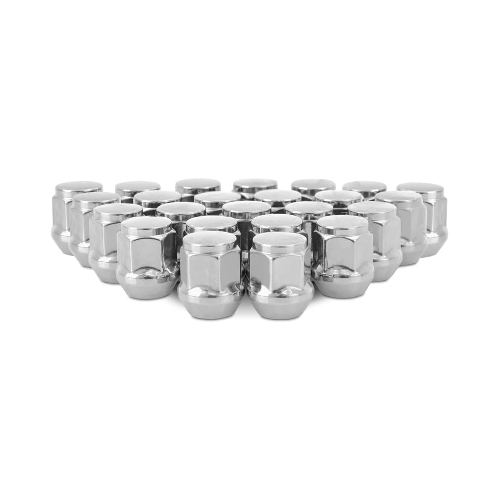 MishimotoSteel Lug Nuts, M14x1.5, Acorn Seat, 24pc Set, Chrome