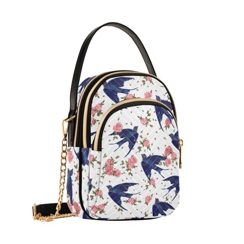susiyo Spring Birds Swallow Small Crossbody Bags Shoulder Bag for Women Multi Zipper Stylish Ladies Messenger Bags Phone Purse Handbag Wallet2