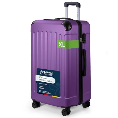 YONSLY Trolley Koffer Set, Reisekoffer, Rollkoffer Handgepäck, Kabinkoffer Suitcase, Gepäckset mit 360° Rollen, Hartschalenreisekoffer, Zahlenschloss, Gummigriff