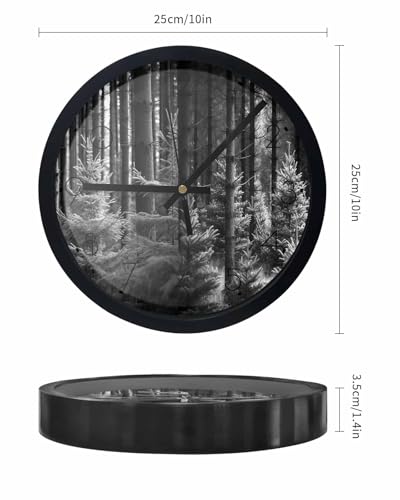 Grey-Forest-Round-Wall-Clocks-Battery-Operated-Mysterious-Primitive-Forest-Pine-Tree-Ticking-Wall-Clock-Wall-Clock-for-Living-RoomBedroomKitchenOfficeDecor-10-Inch Grey Forest Round Wall Clocks Battery Operated Mysterious Primitive Forest Pine Tree Ticking Wall Clock Wall Clock for Living RoomBedroomKitchenOfficeDecor 10 Inch