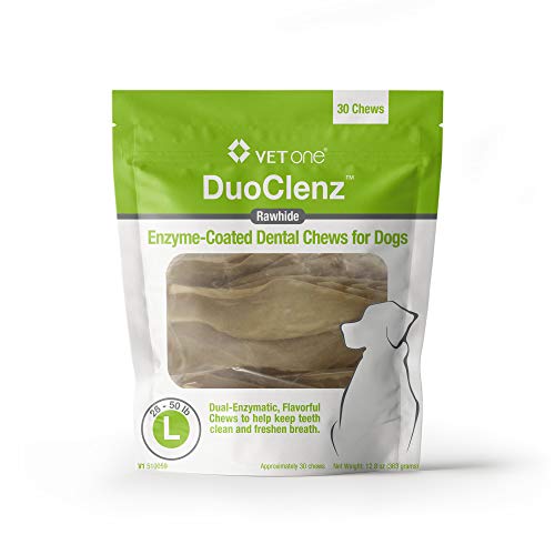 VetOne - DuoClenz Rawhide Dental Hygenic Chews for Large-Sized Dogs, 30-Count Bag…