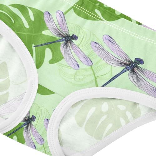 Toddler Underwear Floral 2t Cotton Girl Panties Cute Fun Briefs Undies Kids Dragonflies Green Leaves Floral4