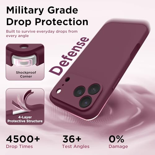 Image of GolbinBox Magnetic for iPhone 17 Pro Max Case, Silicone Cover, Wine Red