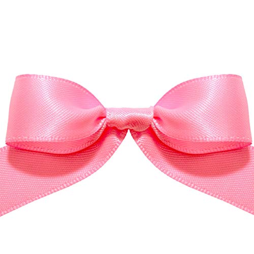 Image of Morex Ribbon 08816 /50-156 Double Face Satin Ribbon, 3 /8 inchx 50 Yd, Hot Pink